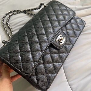 Chanel Classic Double flap SHW caviar